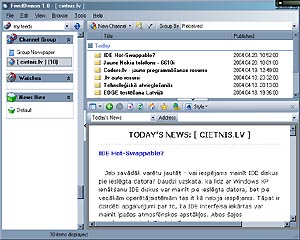 Cietnis.lv RSS attçlojums programmâ FeedDemon.